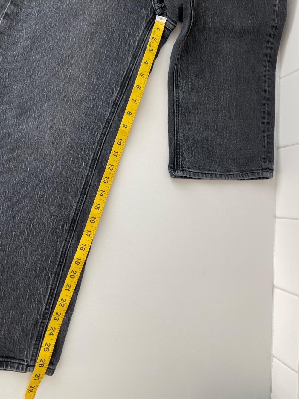 Bella Stretch Wide Leg Jeans Charcoal Gray • 28 - Picture 6 of 8